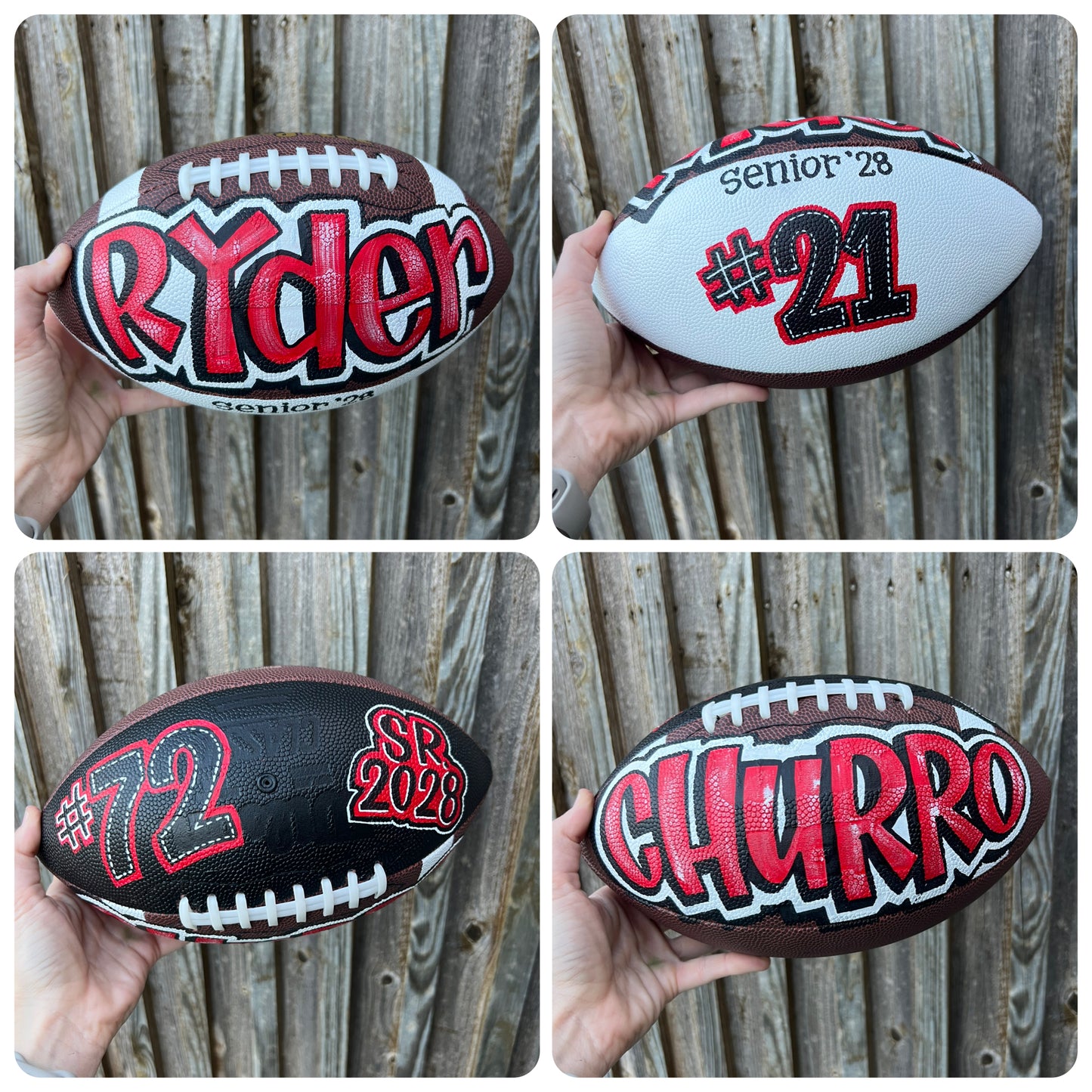 Custom Hand-Painted Football – Personalized Keepsake