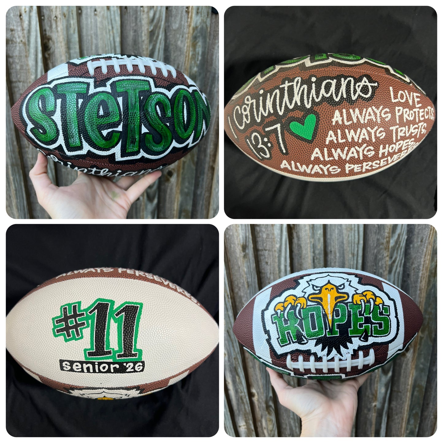 Custom Hand-Painted Football – Personalized Keepsake