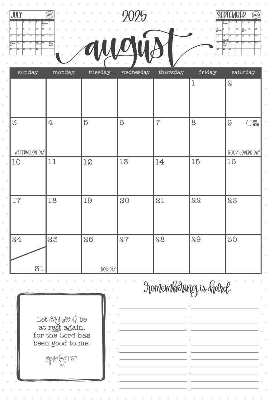 ‘25-‘26 VERTICAL Academic Desk Calendar