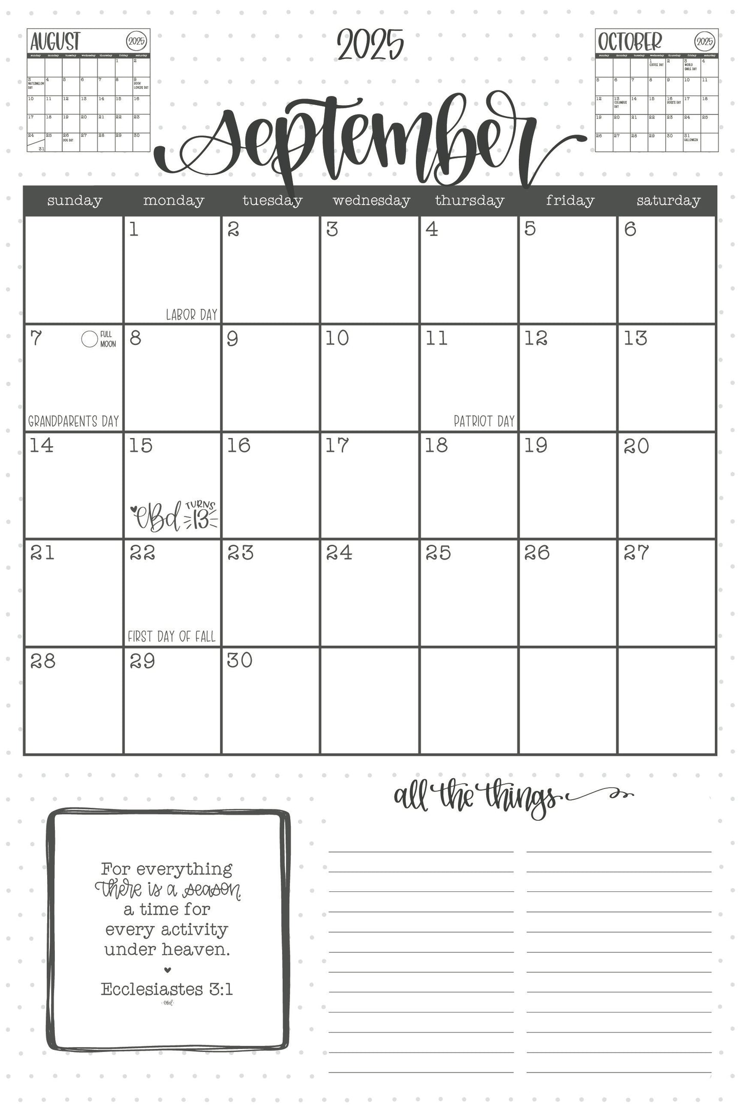 ‘25-‘26 VERTICAL Academic Desk Calendar