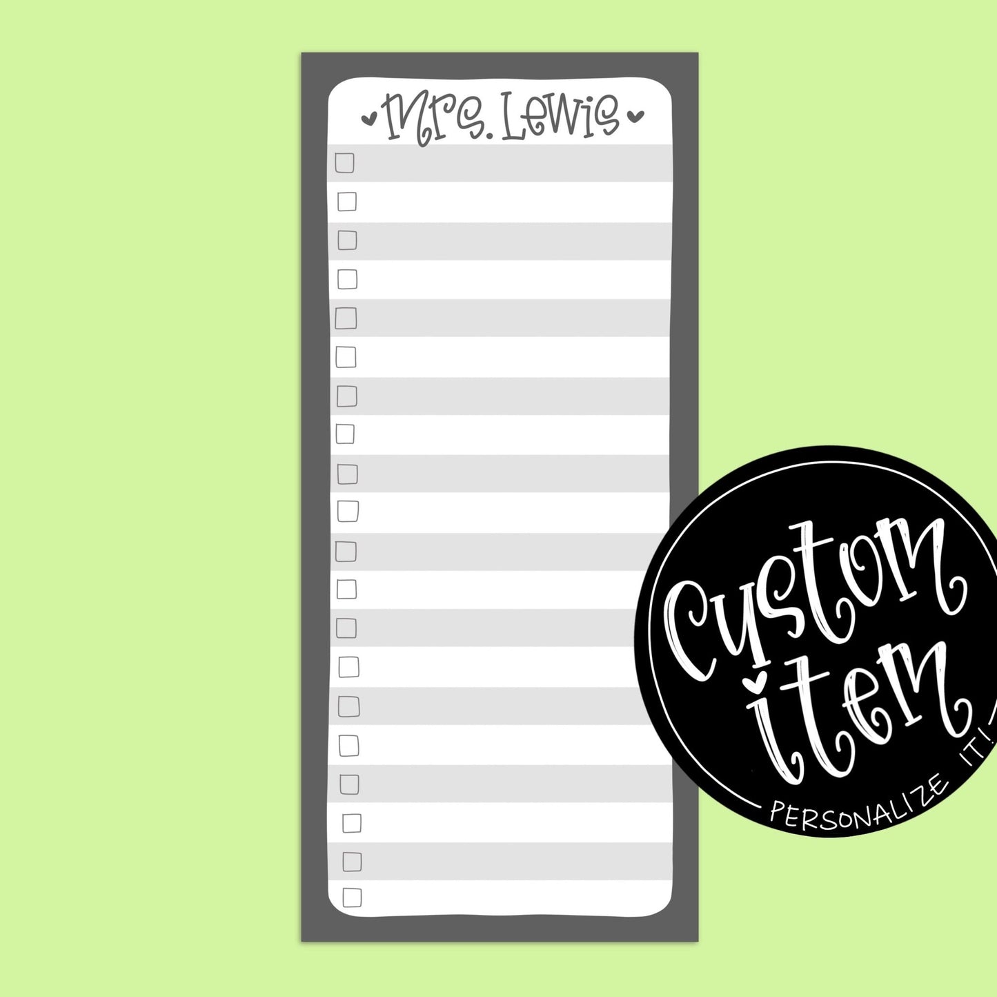 Custom Notepad — Tall Skinny