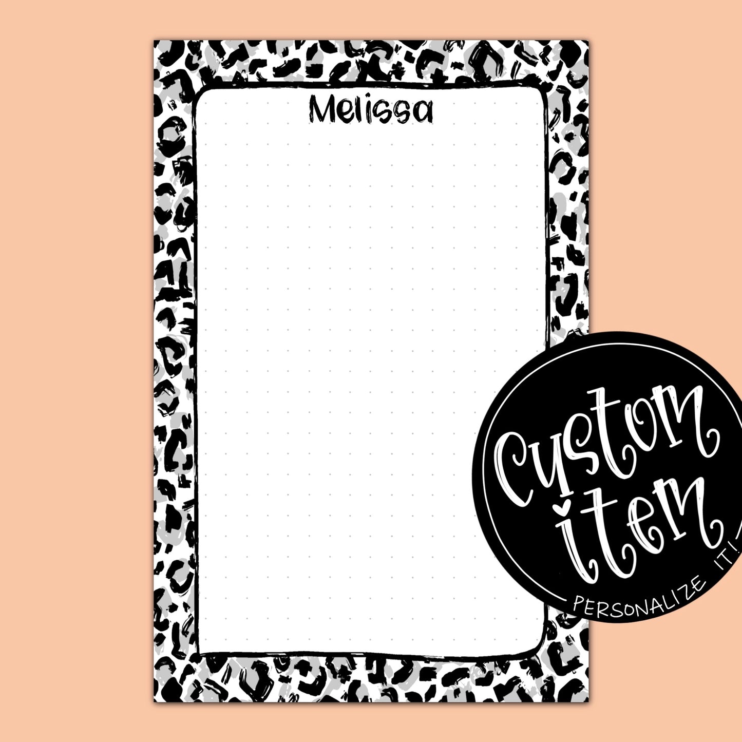Custom Notepad — Large Leopard