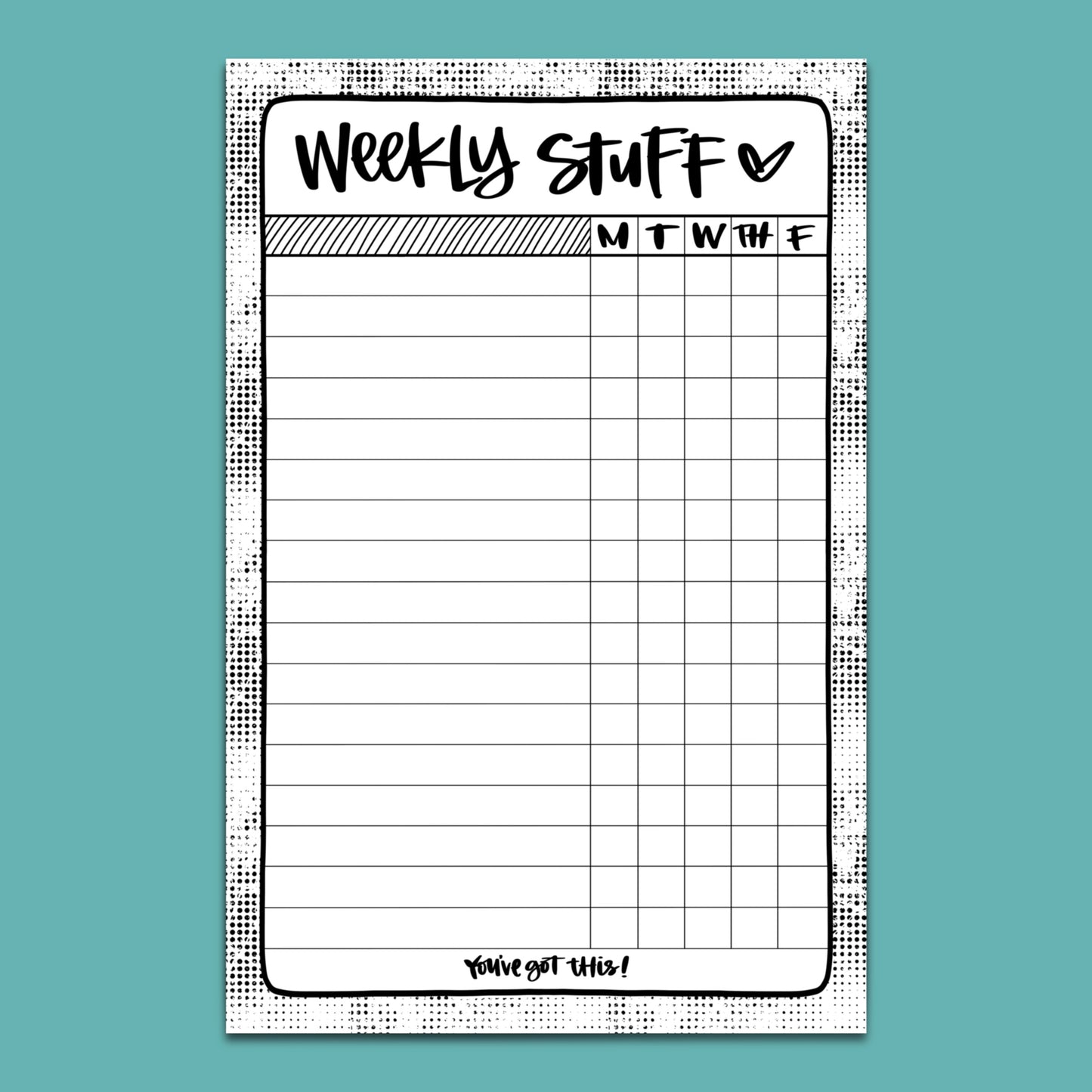 Weekly Stuff Chart — Notepad