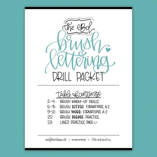 Hand Lettering Drill Packets - Digital Download