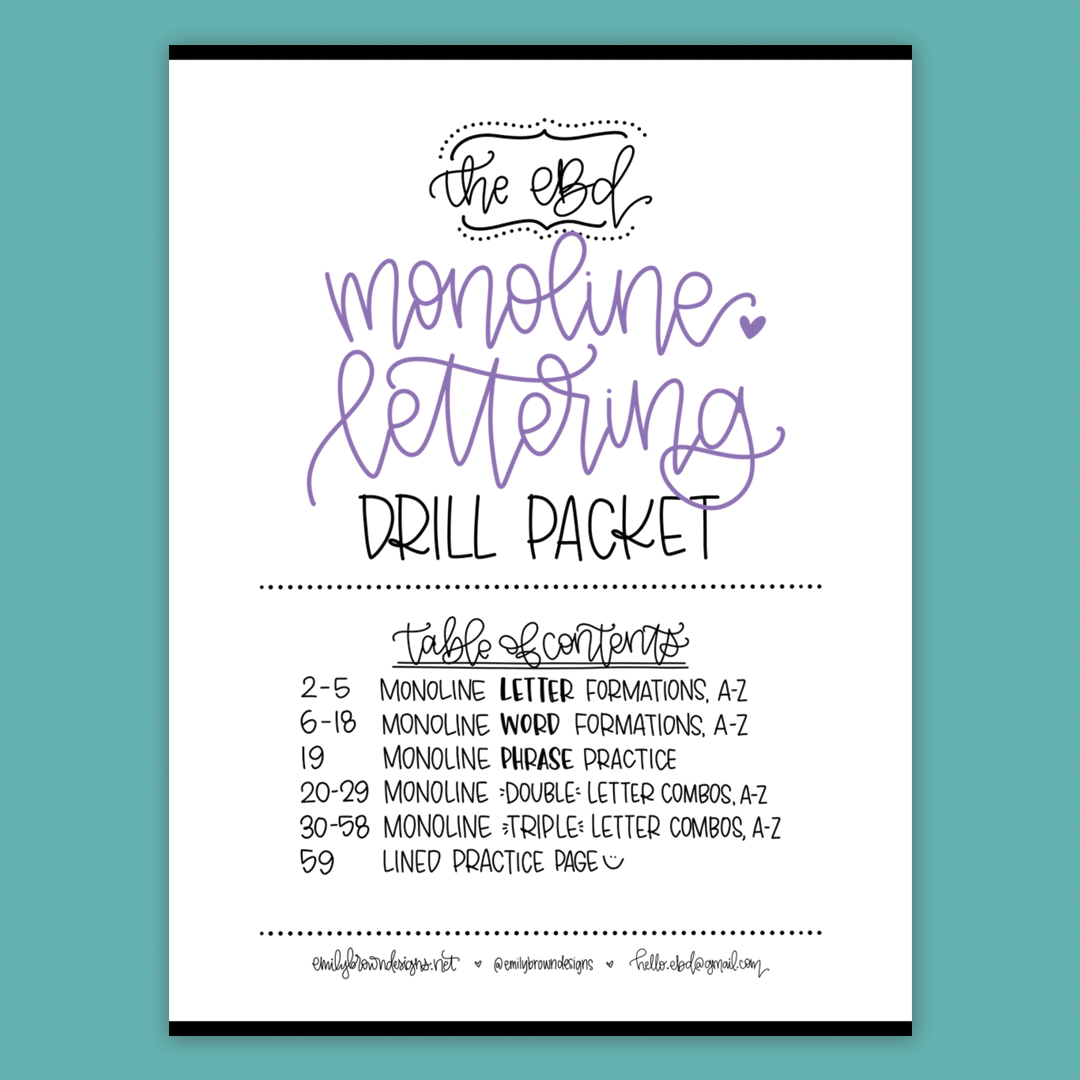 Hand Lettering Drill Packets (Digital Download Only)