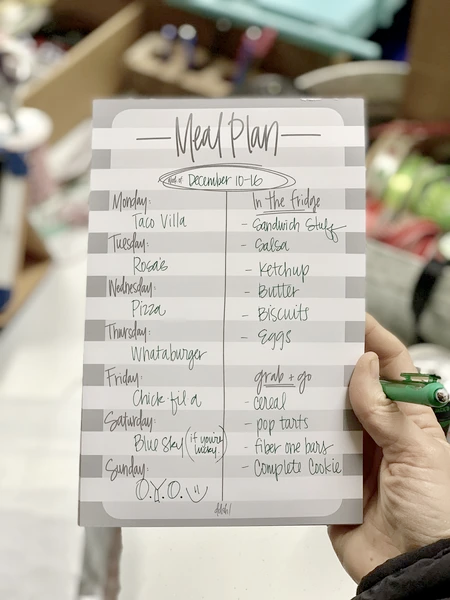 Meal Plan — Notepad