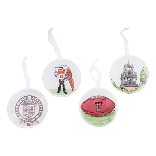 Texas Tech Ornament Set/4
