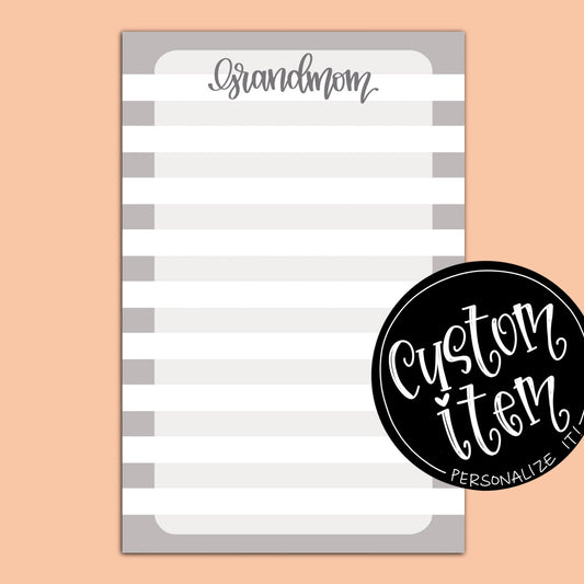 Custom Notepad — Large Classic Stripes