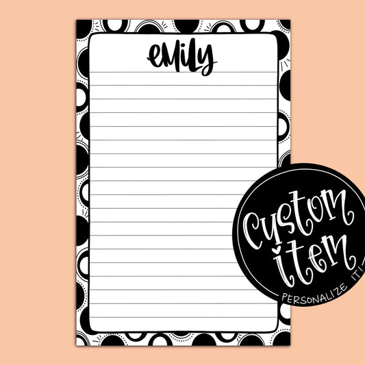 Custom Notepad — Large B+W