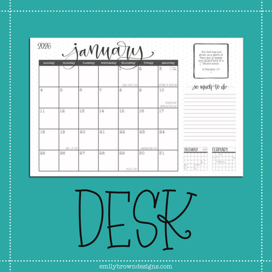 2026 Desk Calendar