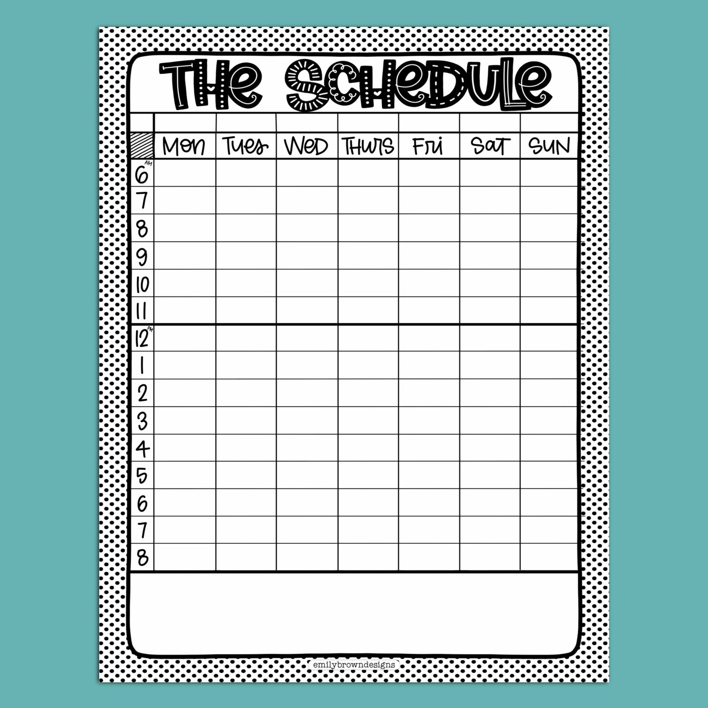 The Schedule - Jumbo Notepad