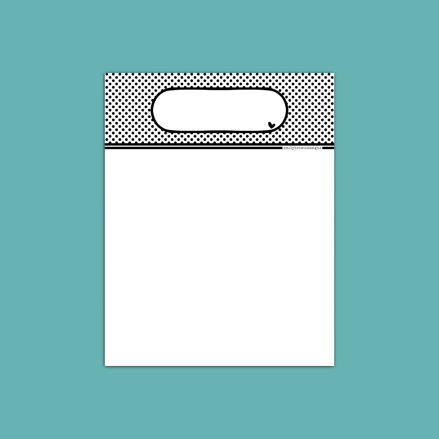 Blank Mascot Top — Small Notepad