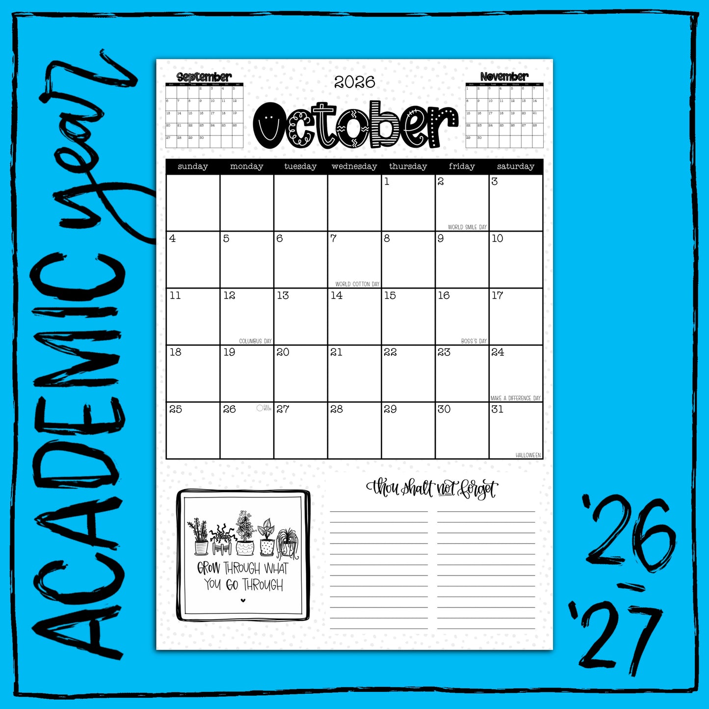 ‘26-‘27 Academic Desk Calendar - VERTICAL