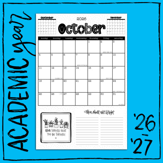 ‘26-‘27 Academic Desk Calendar - VERTICAL