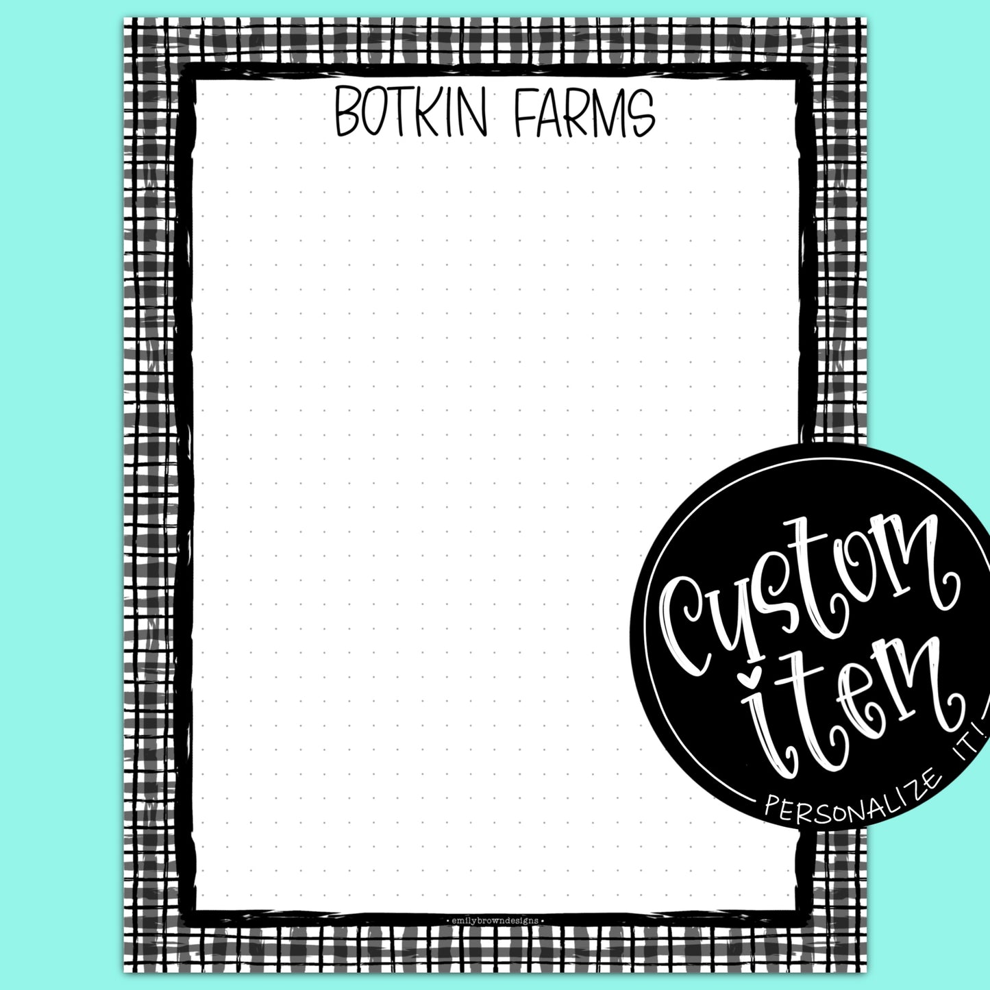 Custom Notepad — Jumbo Plaid