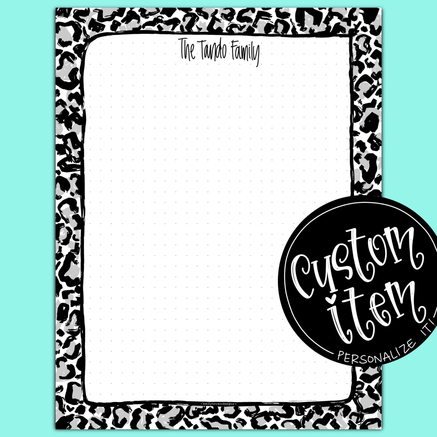 Custom Notepad — Jumbo Leopard
