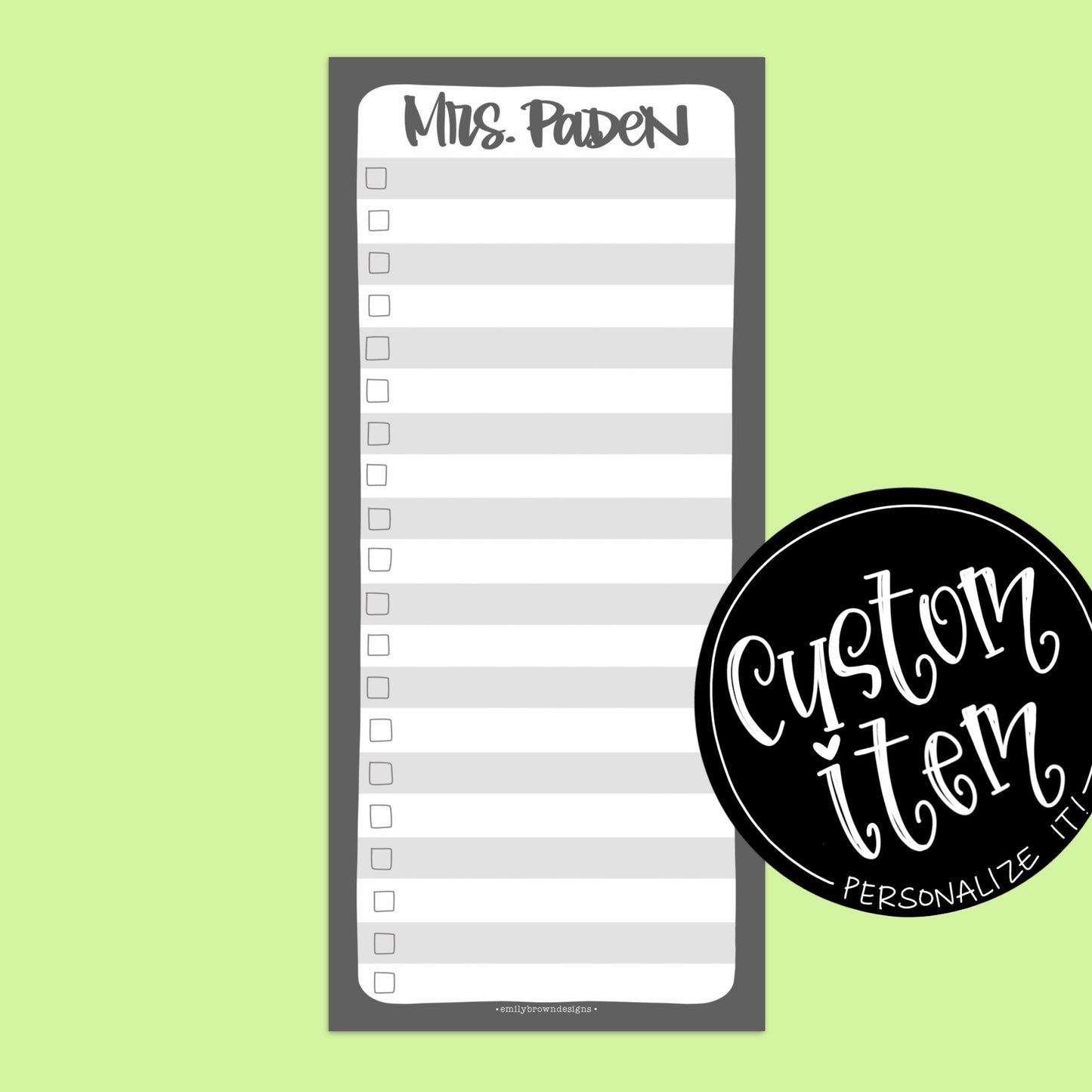 Custom Notepad — Tall Classic