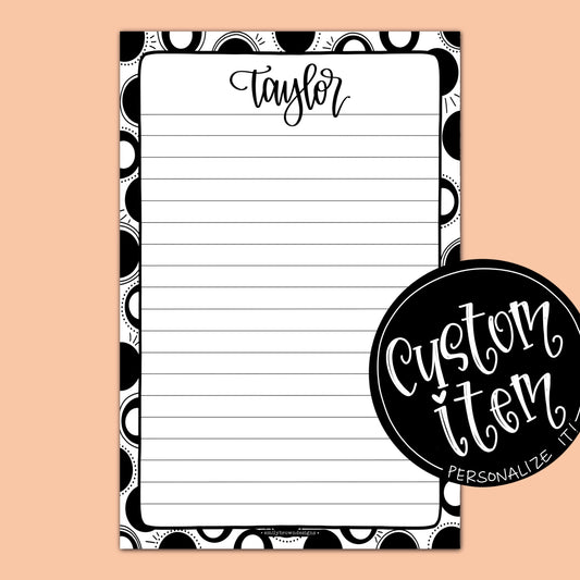 Custom Notepad — Large B+W