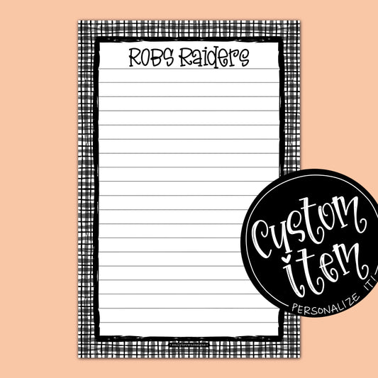 Custom Notepad — Large Plaid