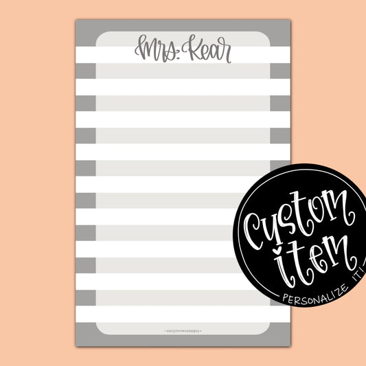 Custom Notepad — Large Stripes