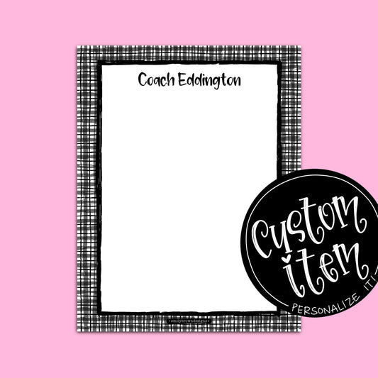 Custom Notepad — Small Plaid