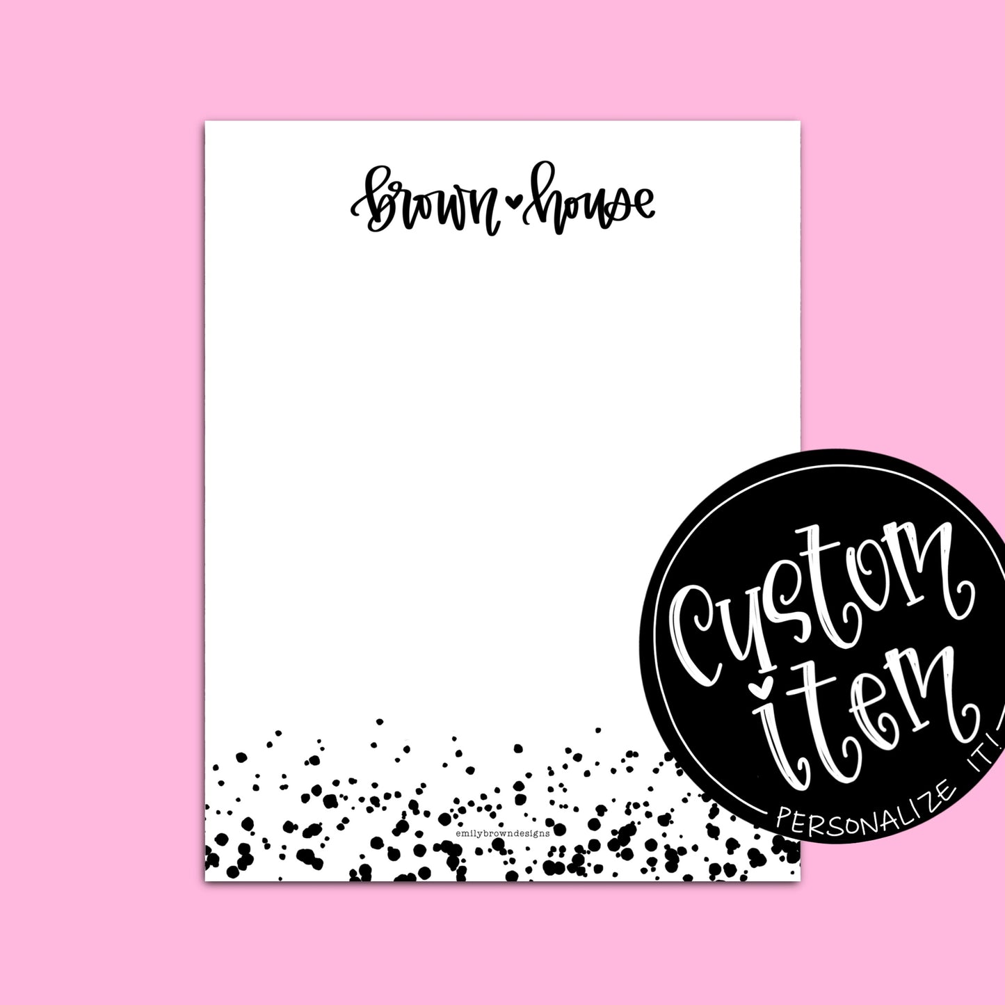 Custom Notepad — Small B+W