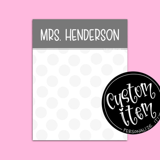 Custom Notepad — Small Polka
