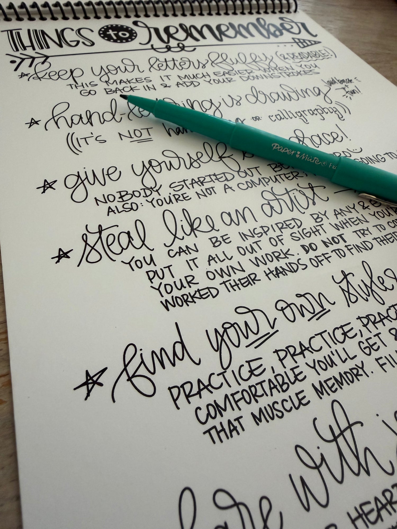 Basic Hand Lettering Journal Hand Lettering Basics Workbook — Digital Download – Emily Brown Designs