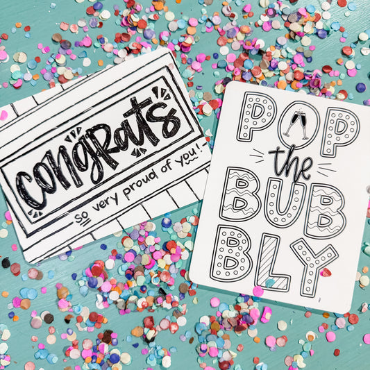 Congrats & Pop the Bubbly — Duo Card Set