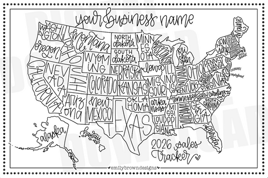 2026 Sales Tracker Map – Color Your Way Across the USA