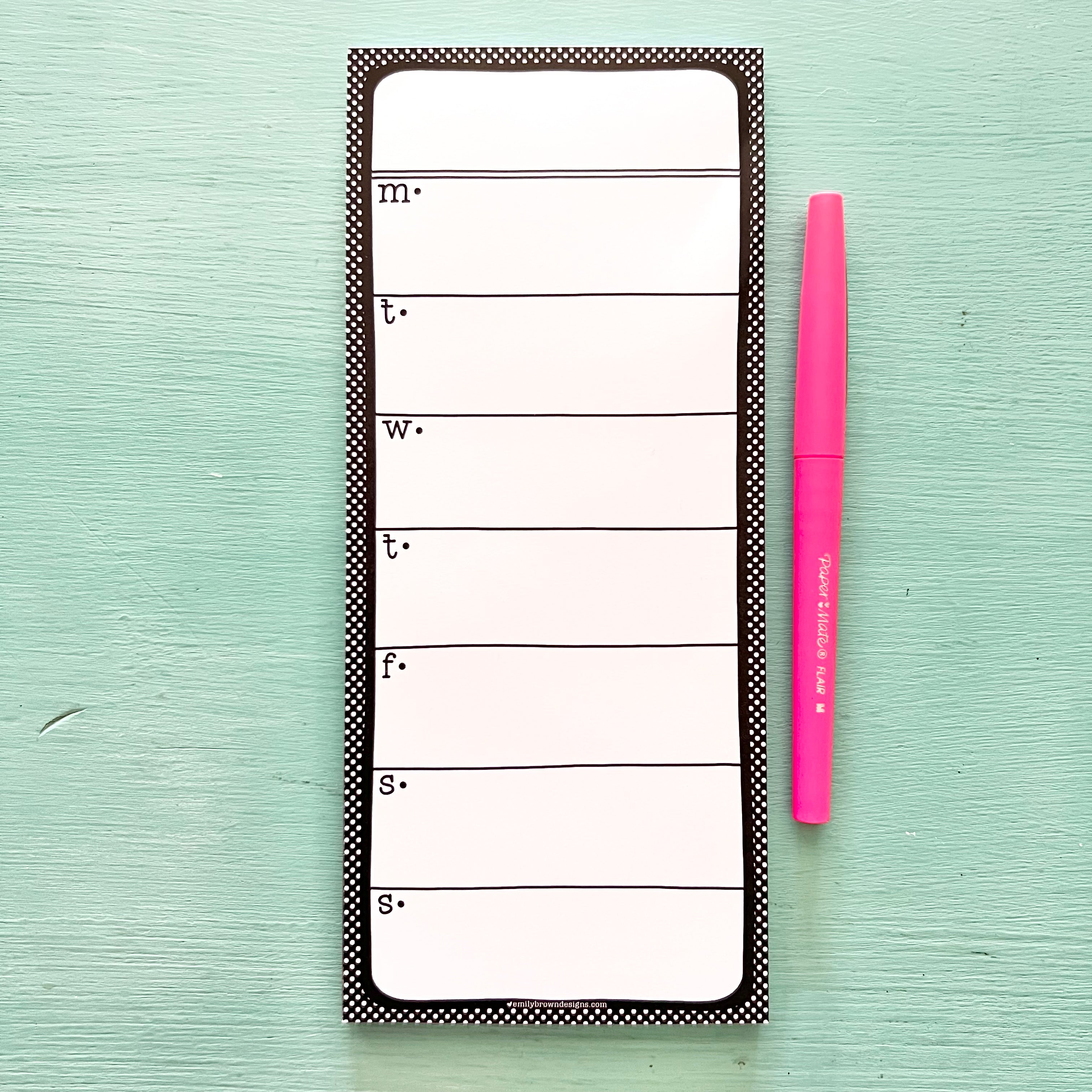 Mini Plan — TALL Notepad – Emily Brown Designs