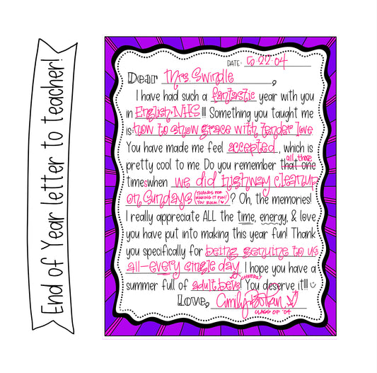 Teacher Letter Template: FREE!
